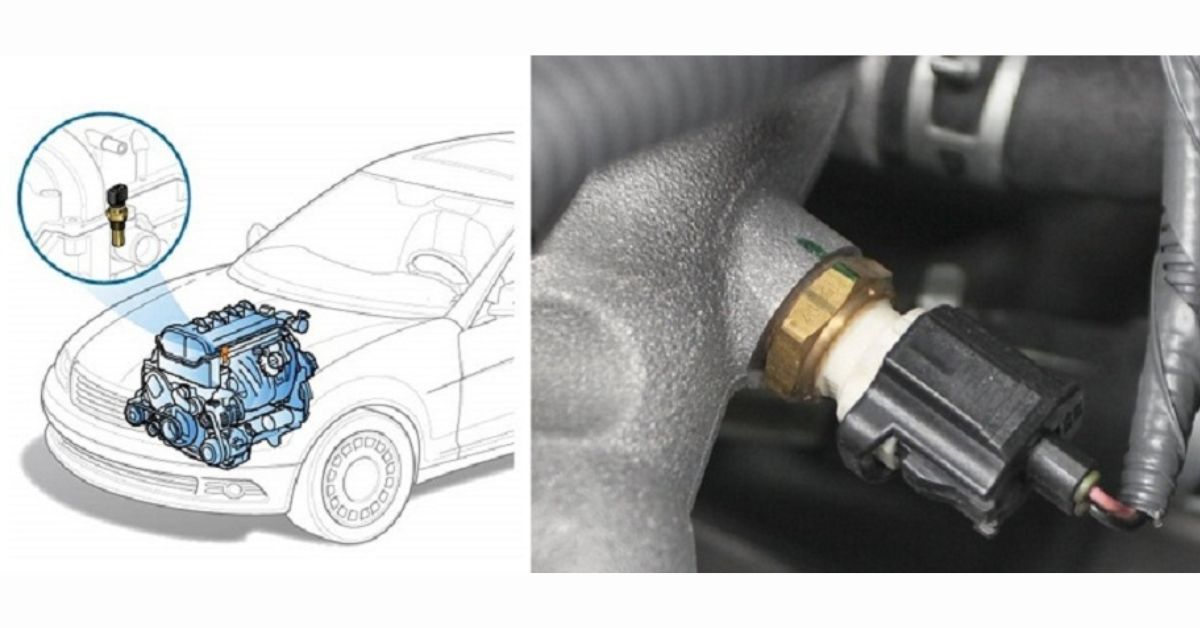 vị trí cảm biến nhiệt độ nước làm mát